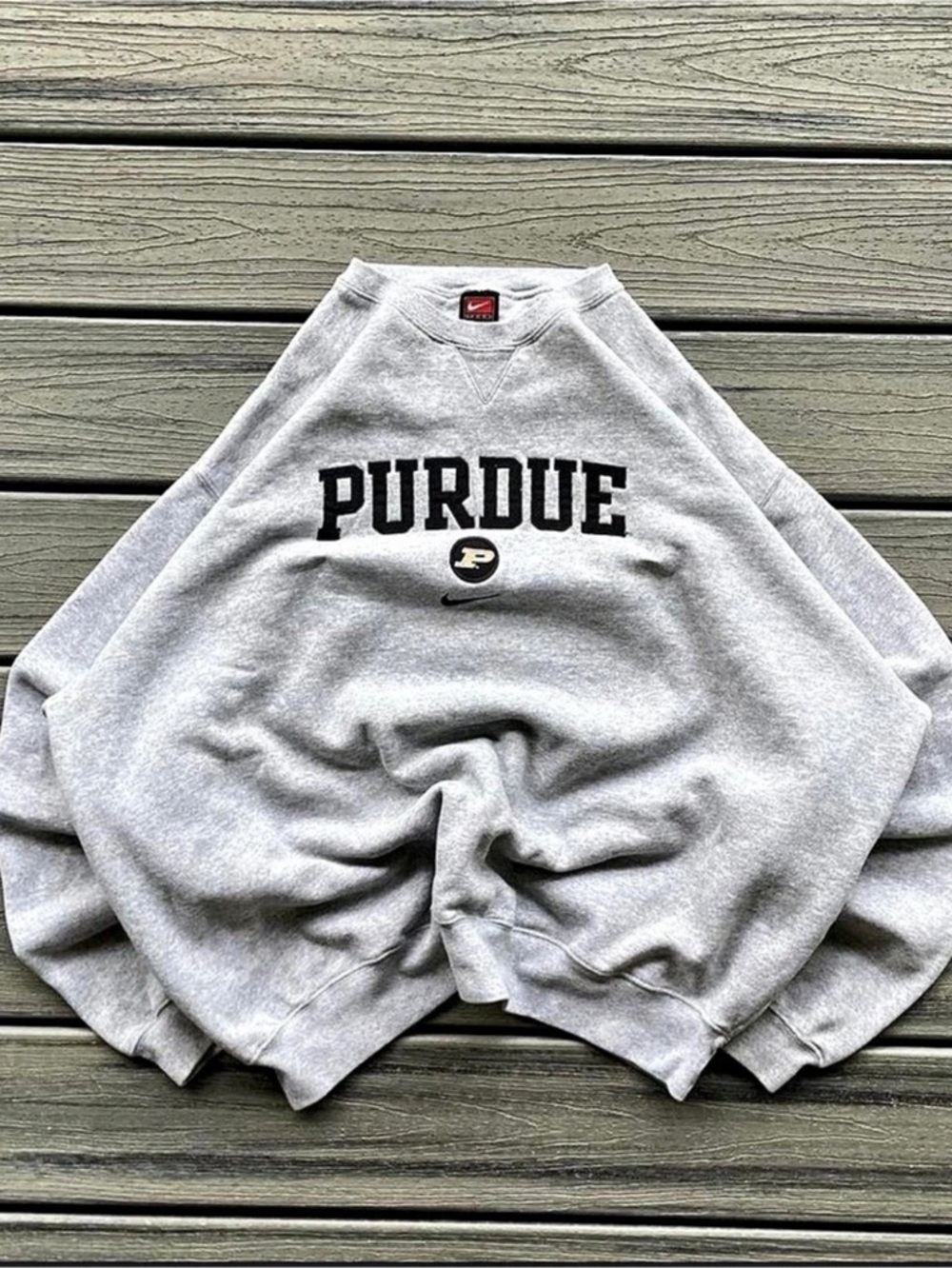 Nike Vintage Nike Team Purdue Boilermakers Center Swoosh Crewneck Sweatshirt